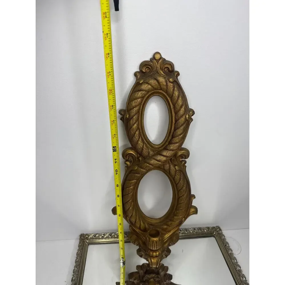 Vintage Syroco Home interiors Gold Candle Sconce